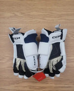 Charger l&#39;image dans la galerie, CCM 85C Gloves Pro Stock White/Navy Blue/Gold (New)
